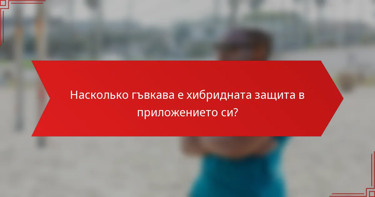 Насколько гъвкава е хибридната защита в приложението си?